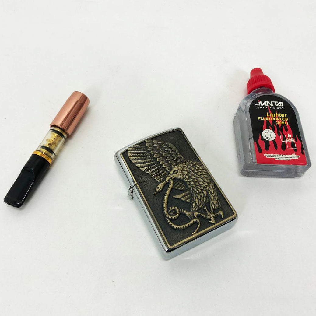 Зажигалка бензиновая в подарочной коробке N10, подарочные прикольные зажигалки, подарок зажигалка парню