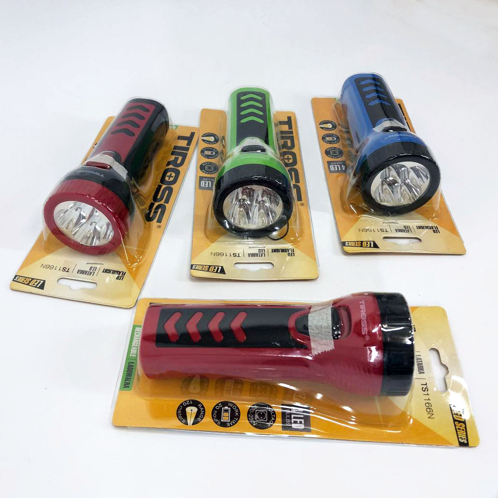 Ліхтарик TIROSS TS-1166, Ліхтарик світлодіодний для туриста, Ліхтарик із зарядкою від мережі. Колір: мікс