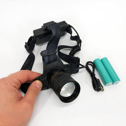 Яркий налобный фонарь Bailong BL-8076-2-GT100, Фонарь аккумуляторный для рыбалки, Фонарь на голову