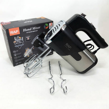 Миксер ручной на кухню RAF R-6630 5 скоростей 2 насадки 300 W, двухвенчиковый миксер, миксер для взбивания