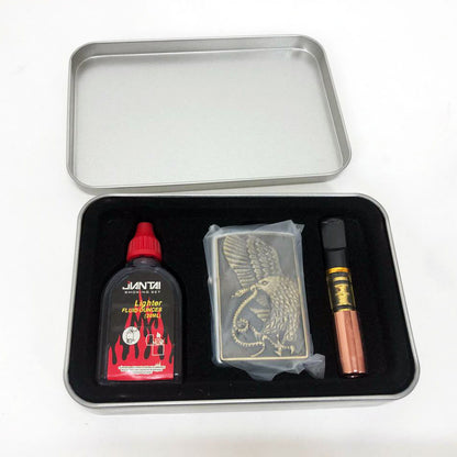 Зажигалка бензиновая в подарочной коробке N10, подарочные прикольные зажигалки, подарок зажигалка парню