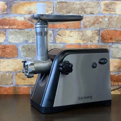 Мясорубка Rainberg RB-672 3000W электрическая с реверсом и соковыжималкой, мясорубка электрическая металл