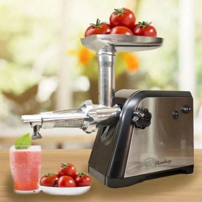 Мясорубка Rainberg RB-672 3000W электрическая с реверсом и соковыжималкой, мясорубка электрическая металл