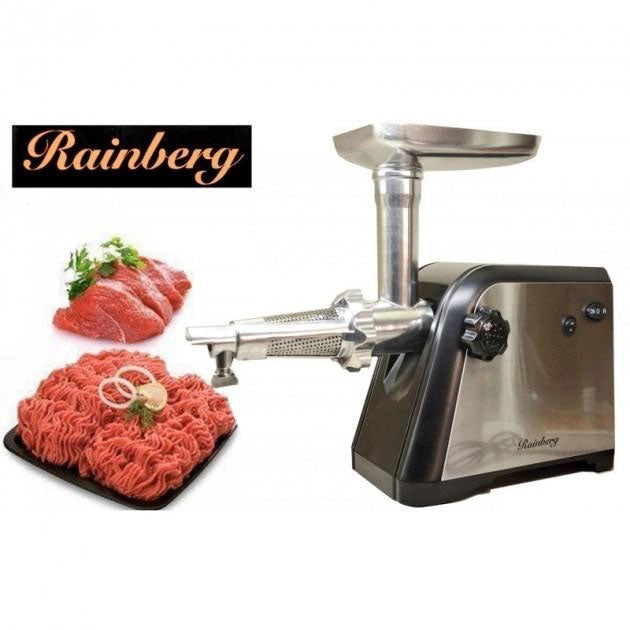 Мясорубка Rainberg RB-672 3000W электрическая с реверсом и соковыжималкой, мясорубка электрическая металл
