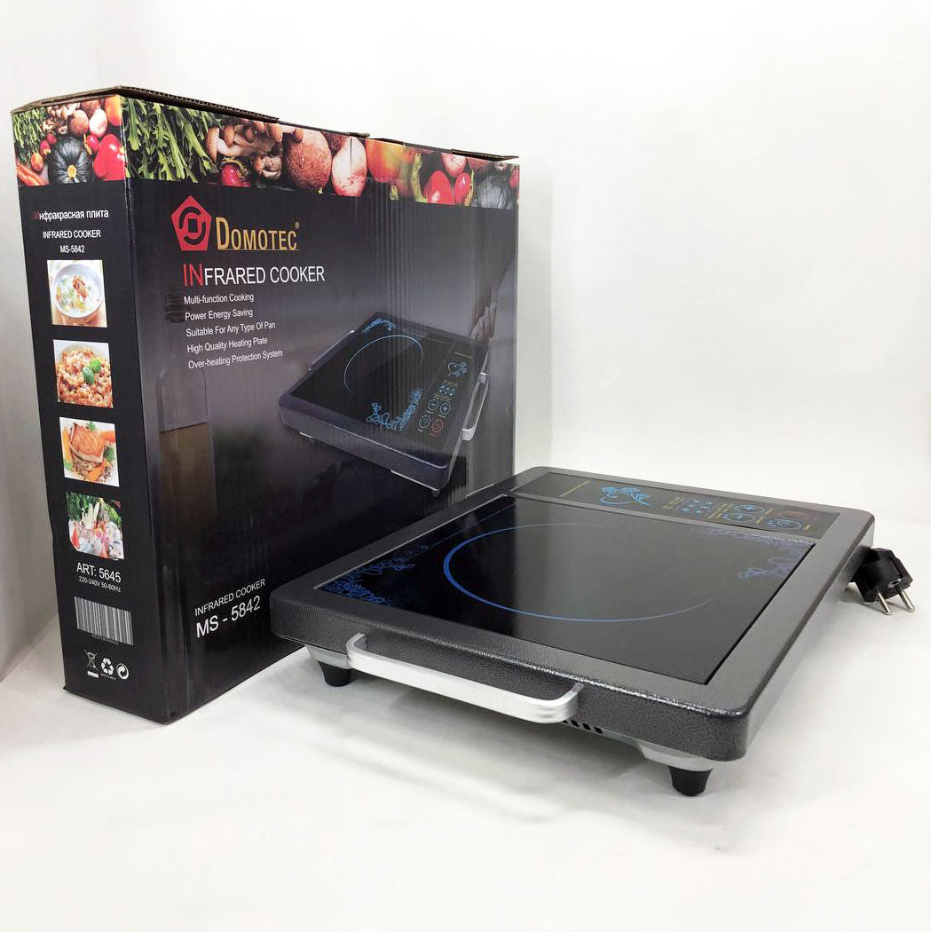 Плита инфракрасная Domotec MS-5842 на 1 конфорку, мощная настольная электроплита, индукционная плита мини