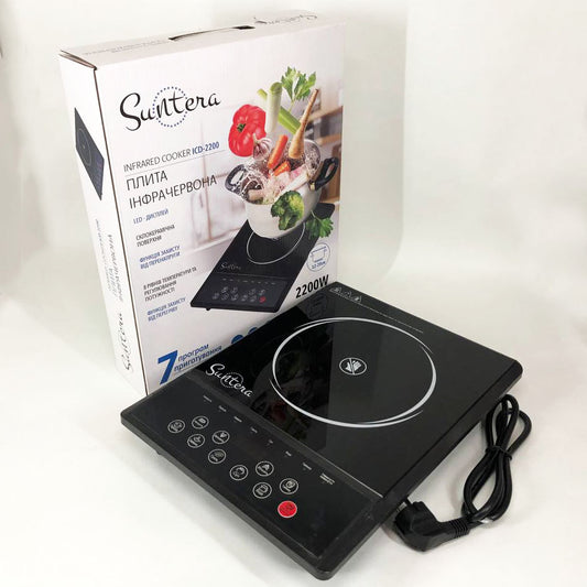 Плитка индукционная Suntera ICD-2200, 2200 Вт, инфракрасная мини плита, индукционная плита мини