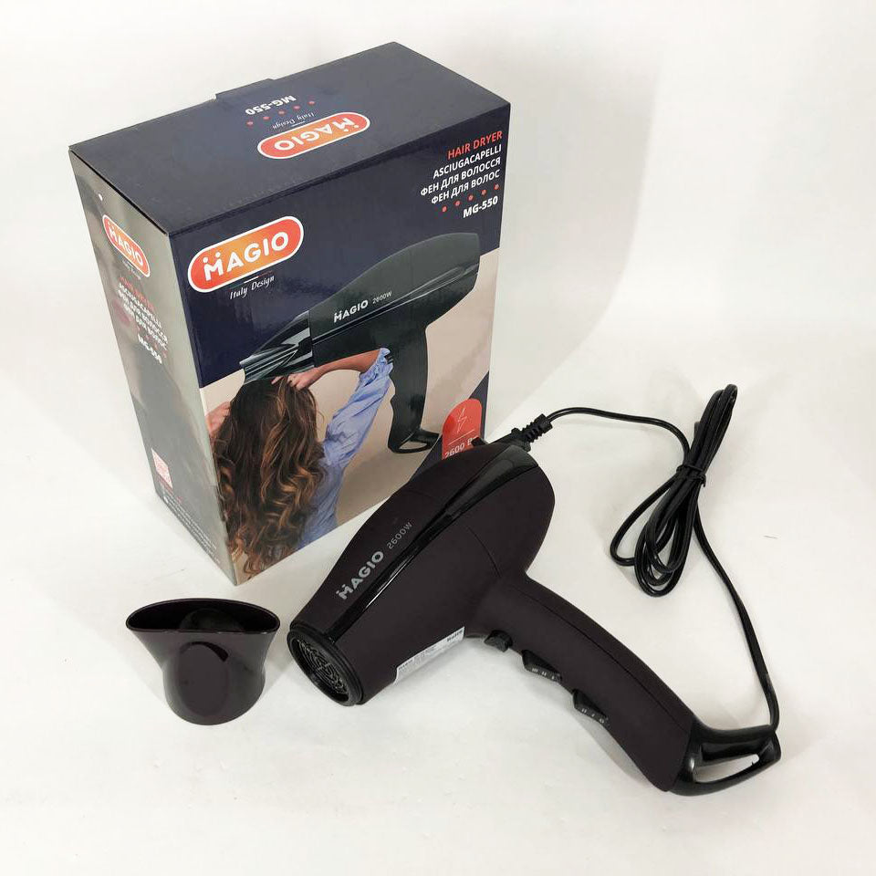 Фен бытовой MAGIO MG-550 2600 Вт, Мощный универсальный фен, Хороший мощный фен, Мощный электрический фен