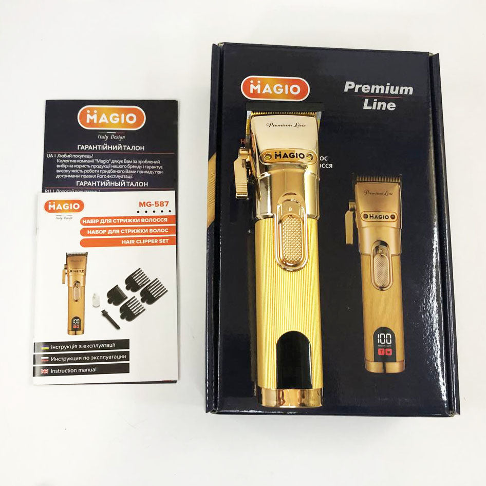 Машинка для стрижки волос MAGIO MG-587, профессиональная электробритва беспроводная, электромашинка