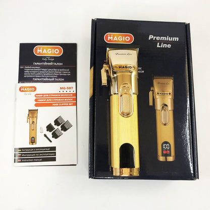Машинка для стрижки волос MAGIO MG-587, профессиональная электробритва беспроводная, электромашинка