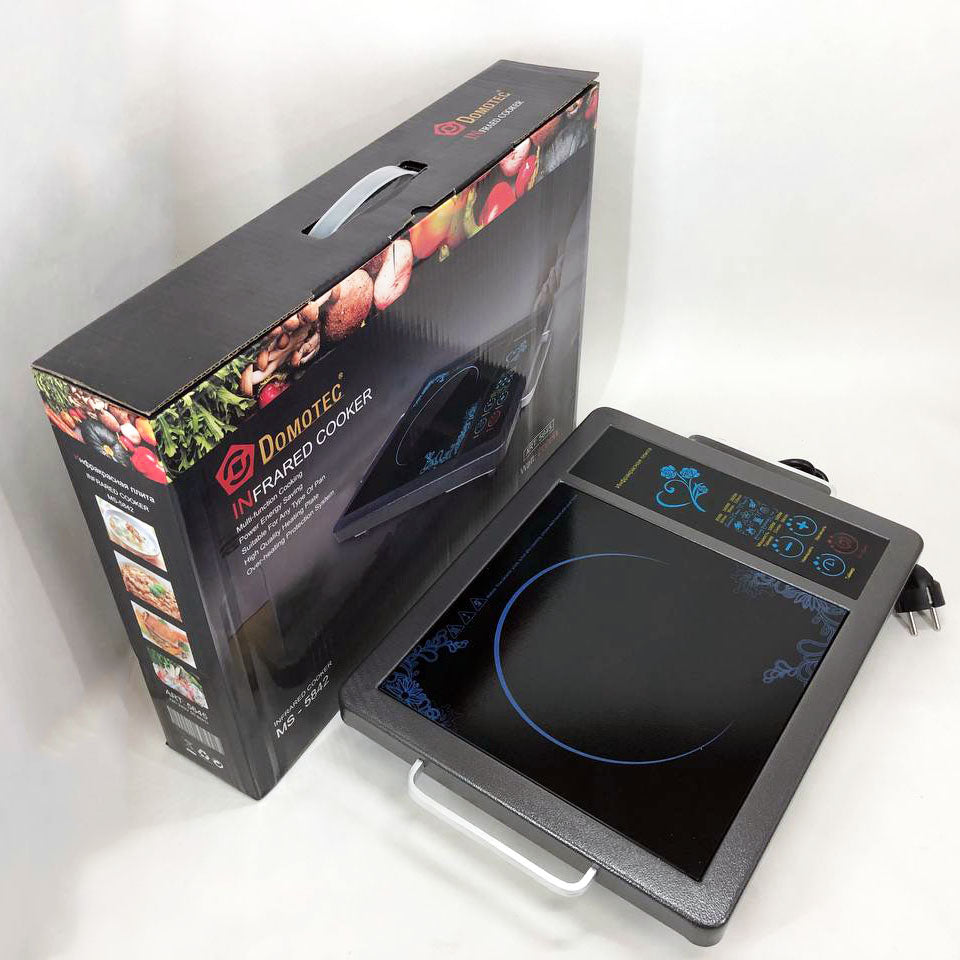 Плита инфракрасная Domotec MS-5842 на 1 конфорку, мощная настольная электроплита, индукционная плита мини