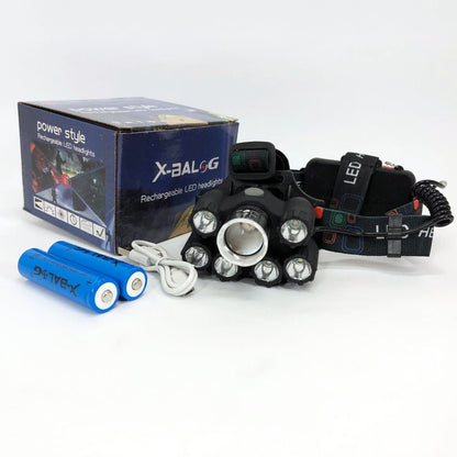 Яркий светодиодный налобный фонарь Bailong Police BL-T78 5 led белый, налобный фонарик с usb зарядкой