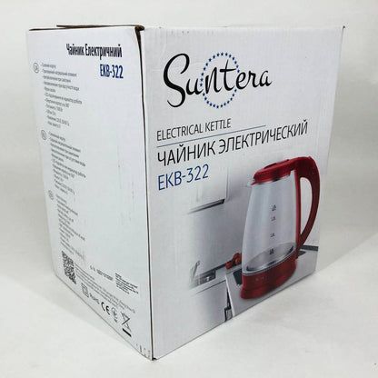 Электрочайник Suntera EKB-322R 1500 Вт, чайники с подсветкой, электрочайники с подсветкой. Цвет: красный