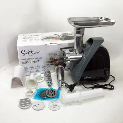 Мясорубка Suntera SMG-5421B 1800 Вт, мясорубка электрическая для мяса, мясорубка для домашней колбасы
