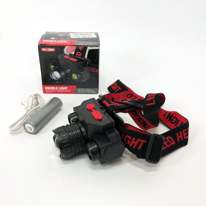 Фонарь налобный Bailong BL-1805 COB XPE аккумуляторный, фонарь на голову для рыбалки, надежный налобный