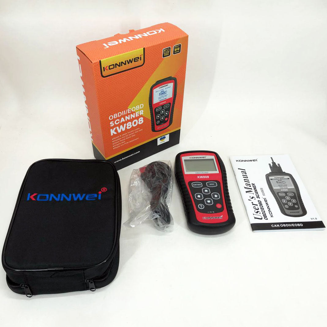 Автомобильный диагностический сканер Konnwei KW808 OBD II/EOBD, Автотестер универсальный Адаптер