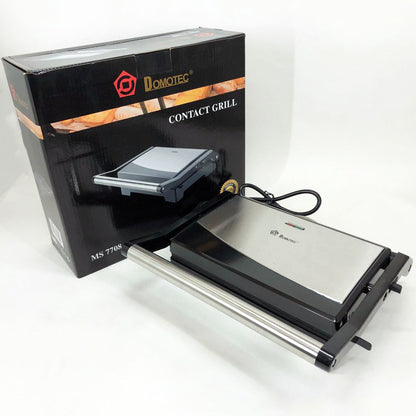Гриль электрический Domotec MS-7708 контактный прижимной с антипригарным гранитным покрытием 1000 W