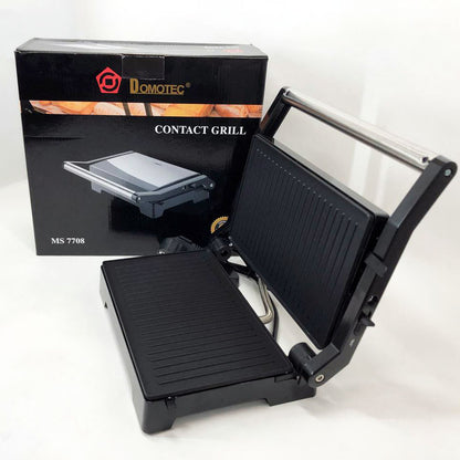 Гриль электрический Domotec MS-7708 контактный прижимной с антипригарным гранитным покрытием 1000 W