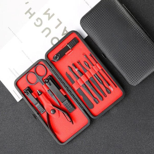 Маникюрный набор для ухода за ногтями, бровями и лицом на 12 предметов, Маникюрные наборы для мужчин