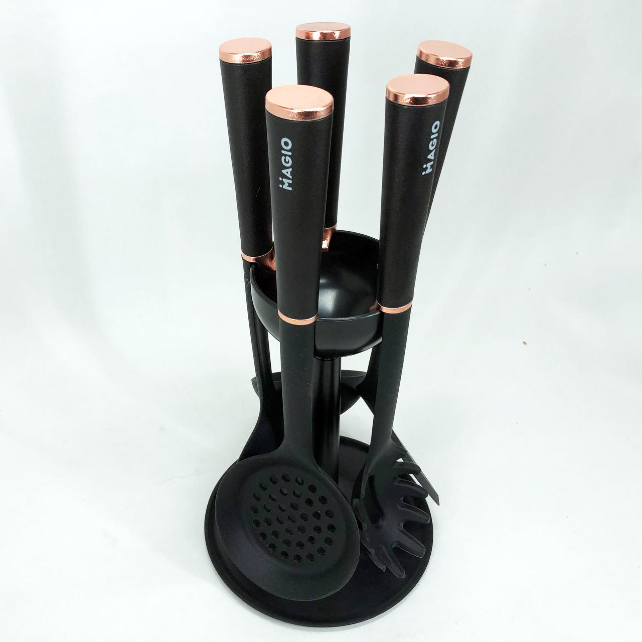 Набор кухонных принадлежностей MAGIO MG-1140, набор поварешек на подставке кухонный набор лопаток