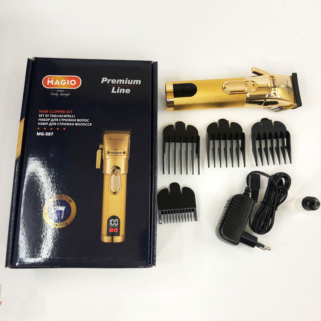 Машинка для стрижки волос MAGIO MG-587, профессиональная электробритва беспроводная, электромашинка