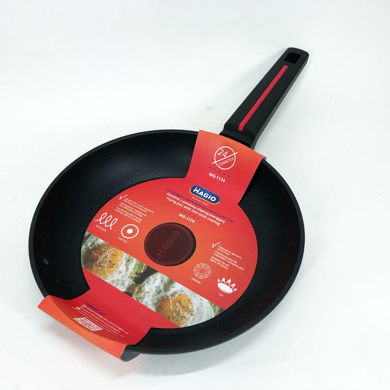 Сковорода Magio MG-1174 кованная антипригарная 24 см, сковорода с антипригарным покрытием