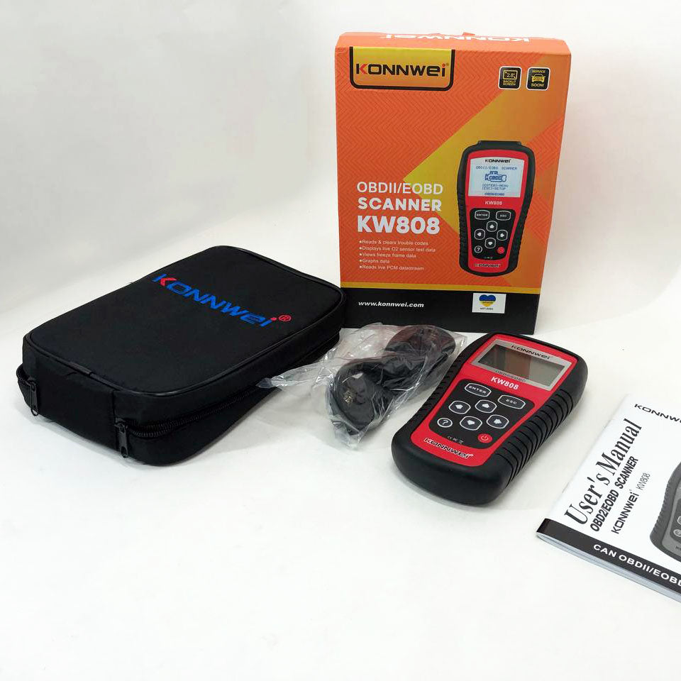 Тестер для діагностики автомобілів Konnwei KW808 OBD II/EOBD Мультимарочний діагностичний сканер