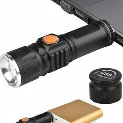 Фонарь ручной аккумуляторный тактический X-Balog BL-616-T6 с зарядкой от павербанков с USB