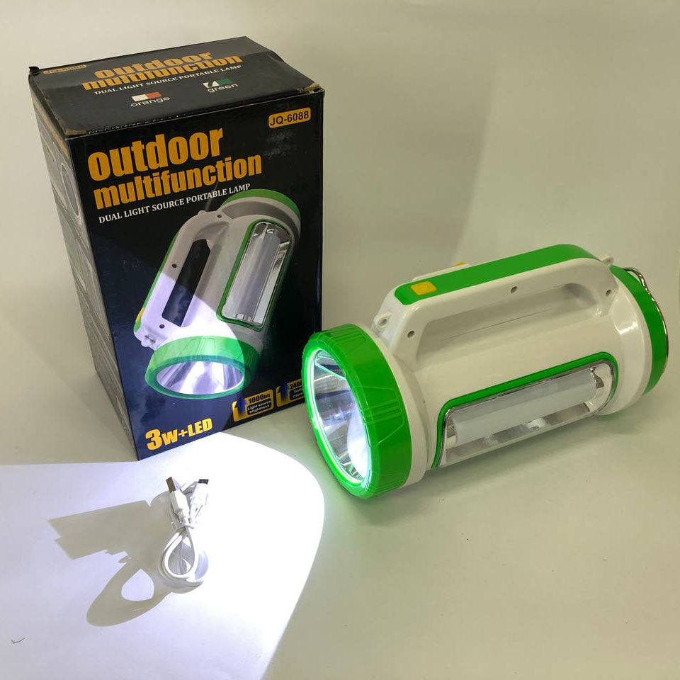 Фонарь переносной кемпинг 6088-LED+COB с функцией PowerBank, кемпинговый светильник. Цвет: зеленый