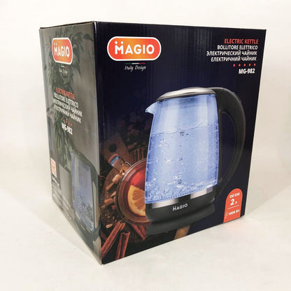 Электрочайник 2 л Magio MG-982 2200 Вт, электрочайники с подсветкой, Чайник дисковый, хороший электрический