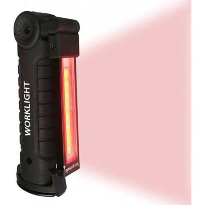 Светодиодный фонарь кемпинг W52 SMD + COB, красный + белый, магнит, крючок, кемпинговый складной фонарь