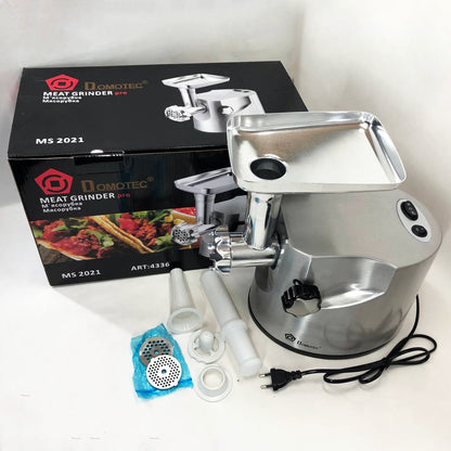 Профессиональная мясорубка DOMOTEC MS-2021S из нержавеющей стали 3000 Вт, мясорубка электрическая металл