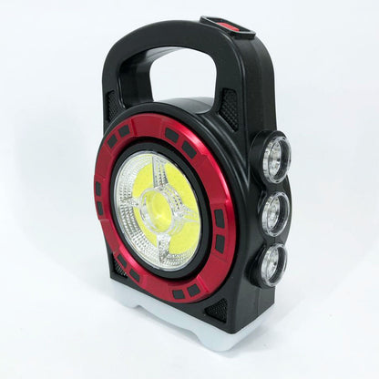 Переносной фонарь прожектор 6678С-3LED+5COB с солнечной панелью и функцией Power Bank, ручной прожектор