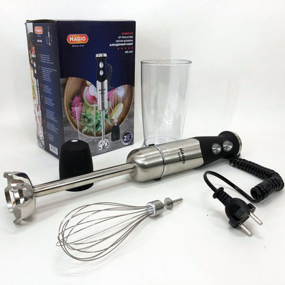 Блендер погружной 3в1 Magio MG-645 1200 Вт, миксер блендер ручной, блендер для молочных коктейлей