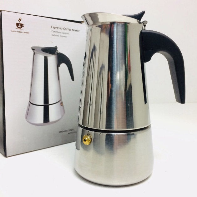 Кофеварка гейзерная из нержавеющей стали UNIQUE UN-1901 180 мл, Гейзер для варки кофе гейзерная кофеварка