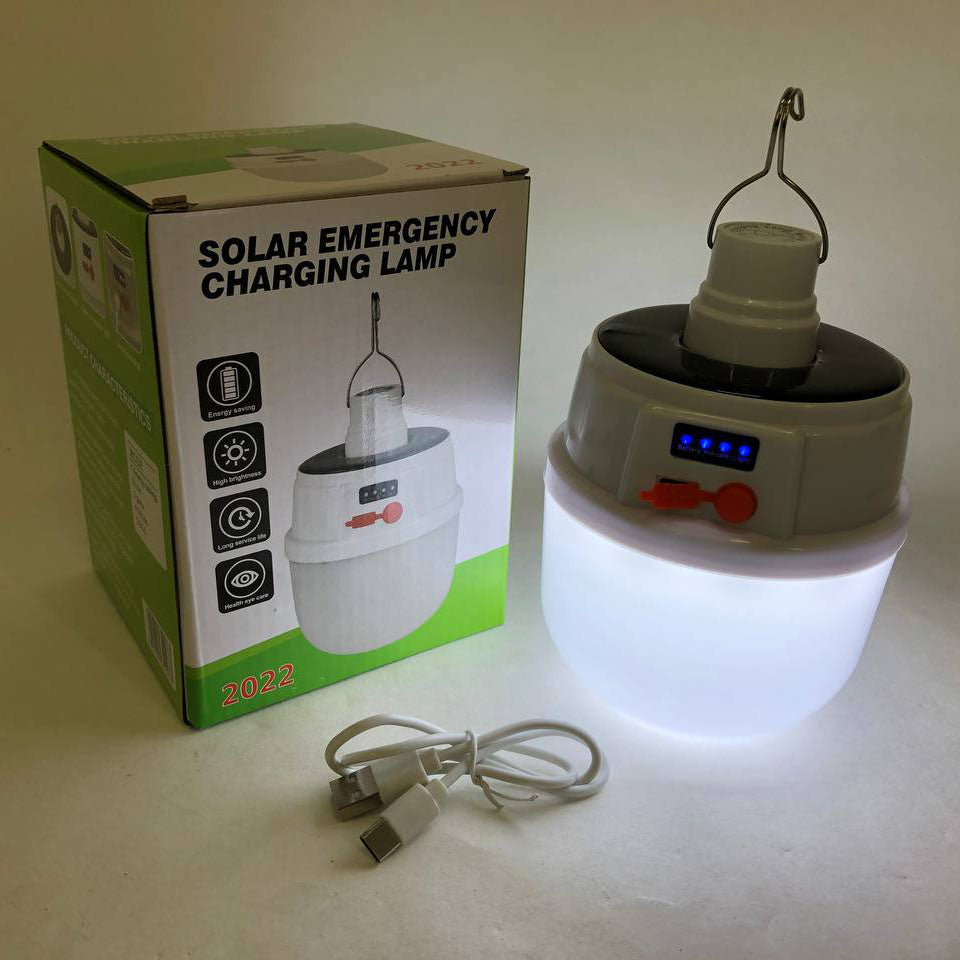 Аккумуляторная кемпинговая LED лампа светильник JD-2022 с солнечной панелью, кемпинговый фонарь-лампа