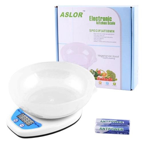 Весы кухонные с чашей QZ-129A 5кг, электронные весы для продуктов, весы для взвешивания продуктов