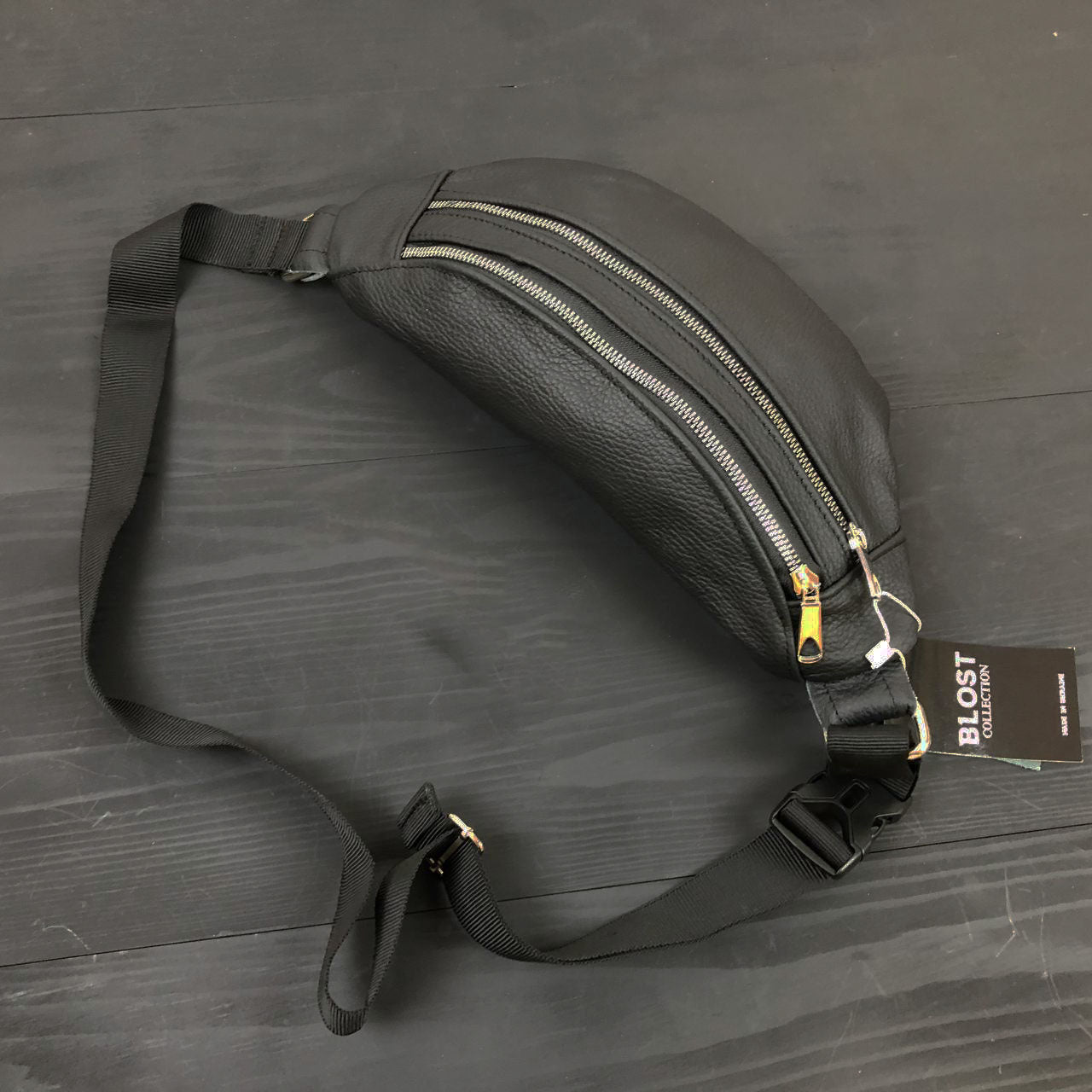 Качественная бананка из натуральной кожи, сумка мужская - женская кожаная барсетка.