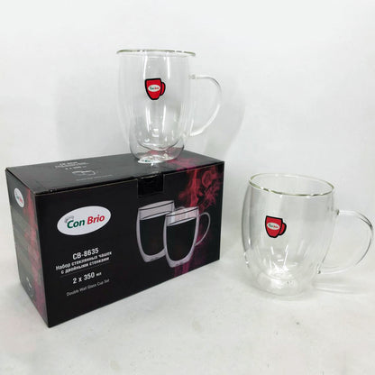 Набор кружек с двойным дном Con Brio 350 мл 2 шт Con Brio CB-8635-2, двойной стакан для кофе