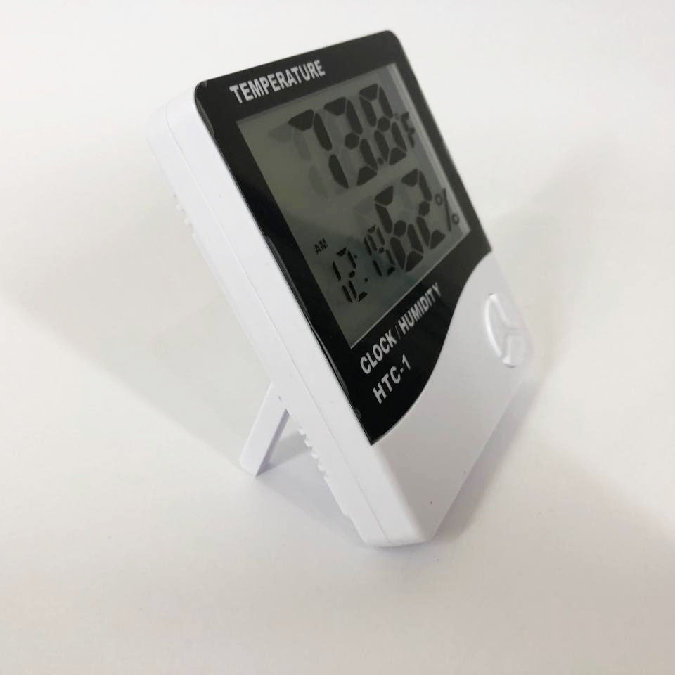 Термогігрометр Generic HTC-1 годинник будильник метеостанція, Термометр гігрометр в будь-якому місці