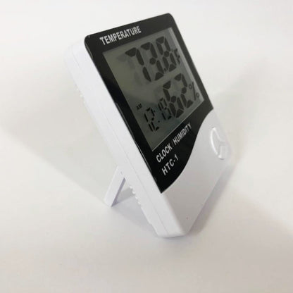 Термогігрометр Generic HTC-1 годинник будильник метеостанція, Термометр гігрометр в будь-якому місці