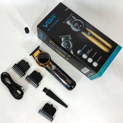 Триммер для бороды и усов VGR V-989 7000 об. Машинка для стрижки, окантовки керамика+сталь. Цвет: черный