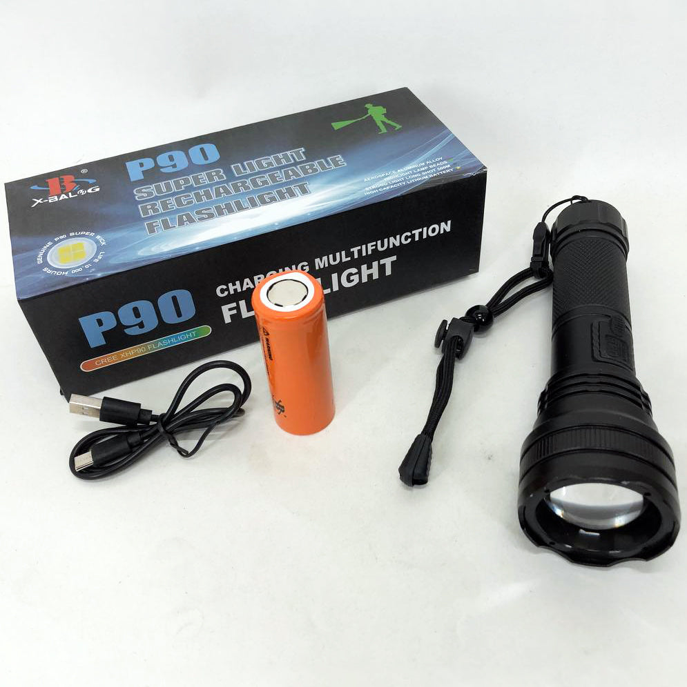 Фонарик ручной тактический Bailong BL-K70-P90, фонарик светодиодный для туриста, сверхмощный фонарик