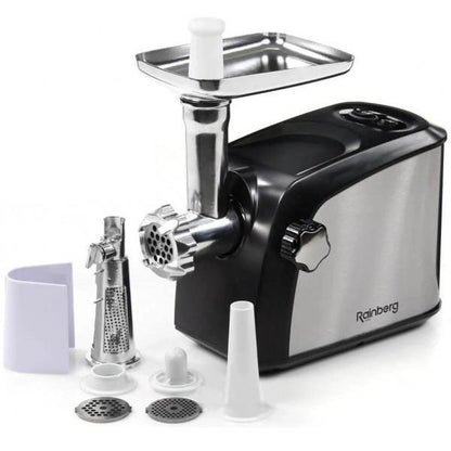 Электрическая мясорубка Rainberg RB-673 с соковыжималкой и шинковкой 9 насадок 3000W с реверсом