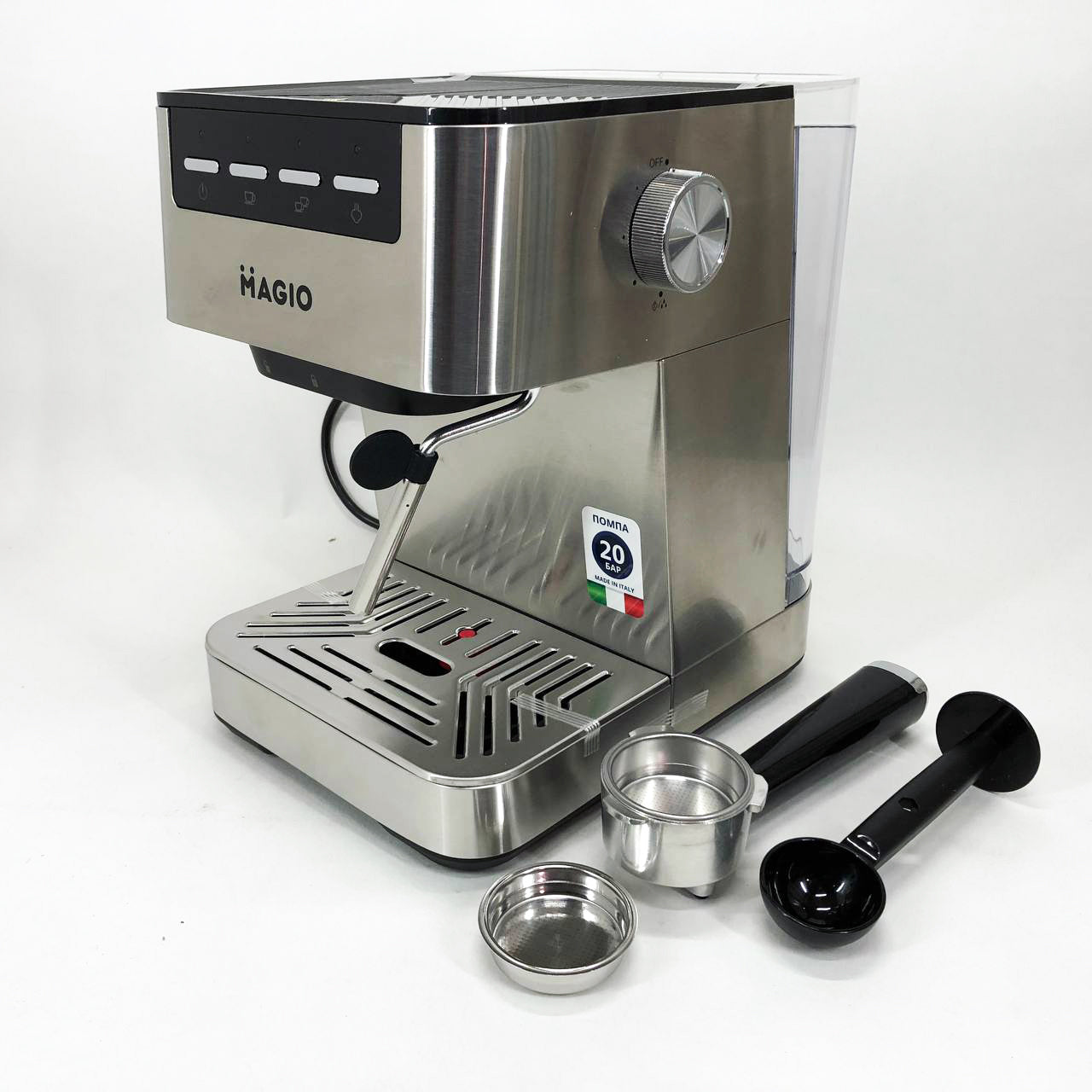 Кофеварка рожковая MAGIO MG-453 960 Вт, кофеварка с возможностью приготовления эспрессо, кофемашина латте
