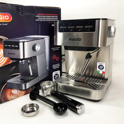 Кофеварка рожковая MAGIO MG-453 960 Вт, кофеварка с возможностью приготовления эспрессо, кофемашина латте