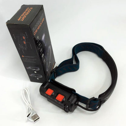 Фонарь налобный аккумуляторный BL-W691-2COB (white/red/RGB) с датчиком движения, мощный налобный фонарь