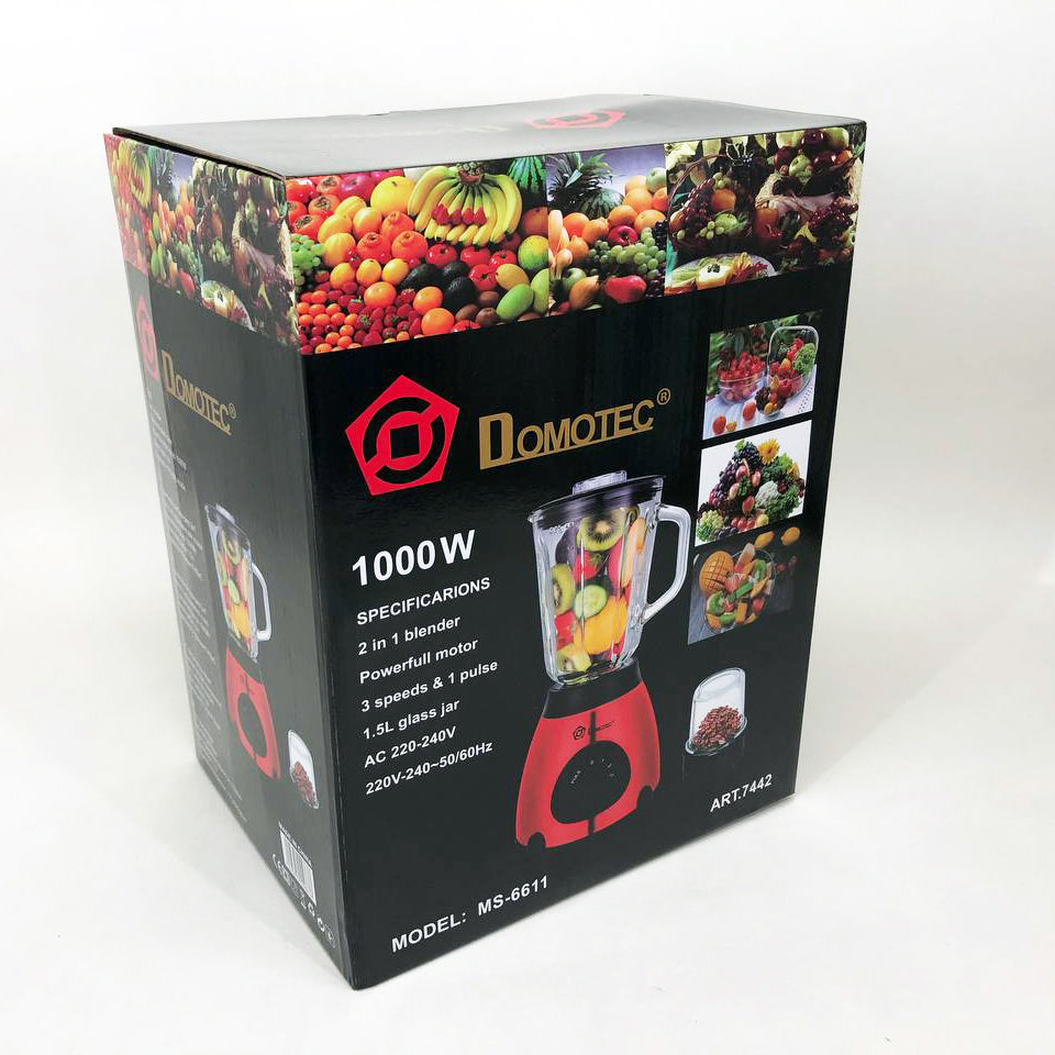 Блендер стационарный с кофемолкой DOMOTEC MS-6611 1000 Вт, Блендер для детского пюре, Блендер для дома