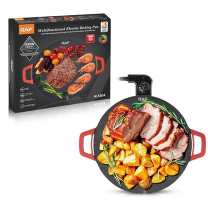 Электрический противень для жарки гриль с антипригарным покрытием RAF R.5304 1800W Варочная поверхность