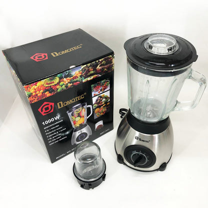 Блендер с кофемолкой 2 в 1 Domotec MS-6610 чаша из стекла 1000 Вт, переносной, блендер чаша измельчитель