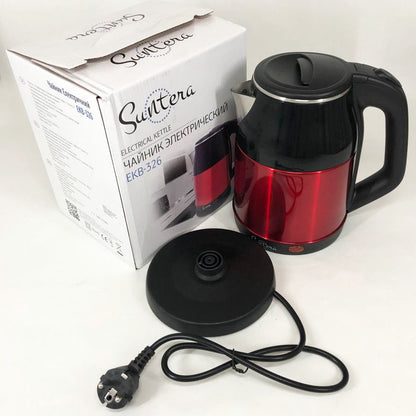Электрочайник Suntera EKB-326R 1500 Вт/ Хороший электрический чайник / Чайник дисковый. Цвет: красный